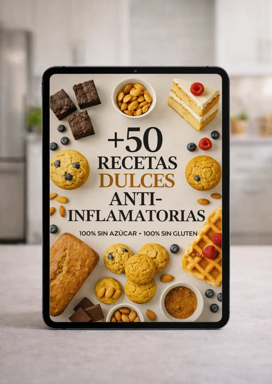 🧡 +50 Recetas Dulces Anti-Inflamatorias: Brownies, Budines, Tortas, Muffins, Waffles, Galletas y más.